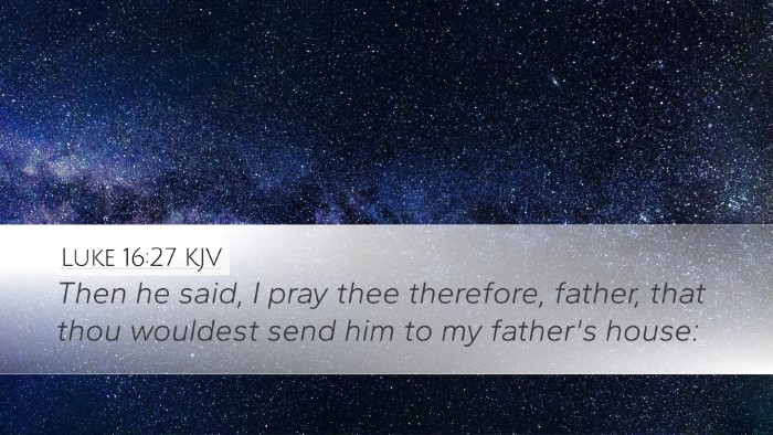 Luke 16:27 KJV Bible Verse Image