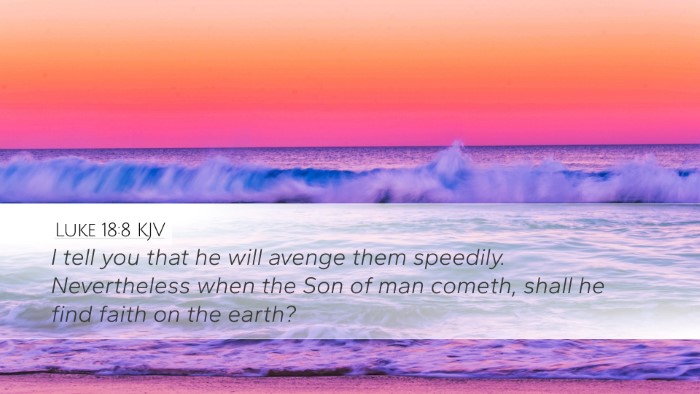 Luke 18:8 KJV Bible Verse Image