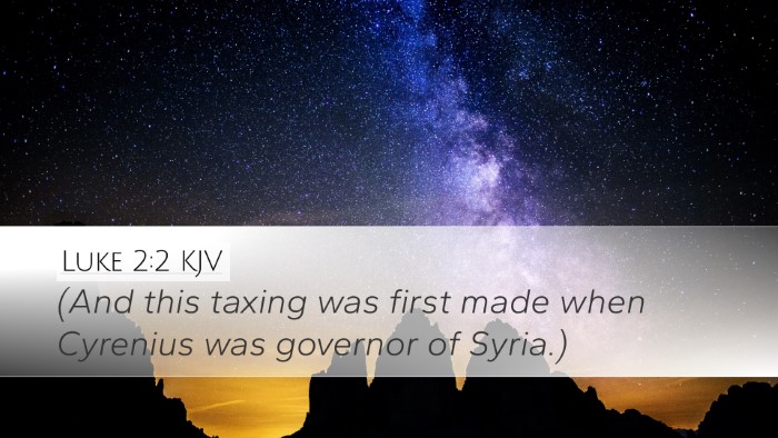 Luke 2:2 KJV Desktop Wallpaper - (And this taxing was first made when Cyrenius was - Desktop Bible Verse Wallpaper