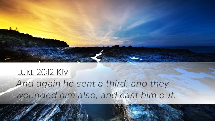 Luke 20:12 KJV Desktop Wallpaper - And again he sent a third: and they wounded him - Desktop Bible Verse Wallpaper