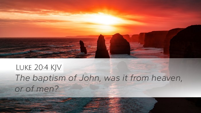 Luke 20:4 KJV Desktop Wallpaper - The baptism of John, was it from heaven, or of - Desktop Bible Verse Wallpaper