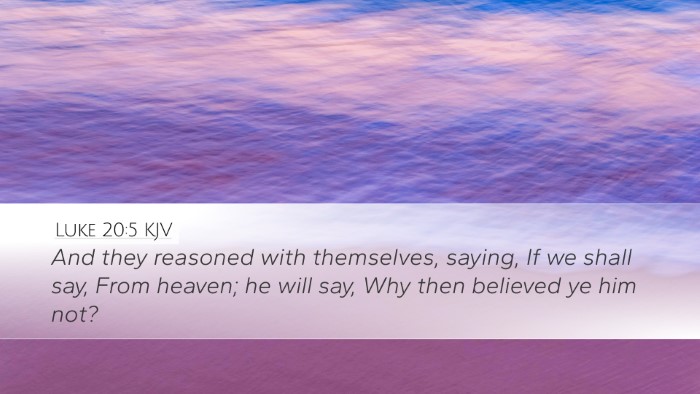 Luke 20:5 KJV Desktop Wallpaper - And they reasoned with themselves, saying, If we - Desktop Bible Verse Wallpaper