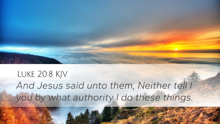 Luke 20:8 KJV Desktop Wallpaper - And Jesus said unto them, Neither tell I you by - Desktop Bible Verse Wallpaper