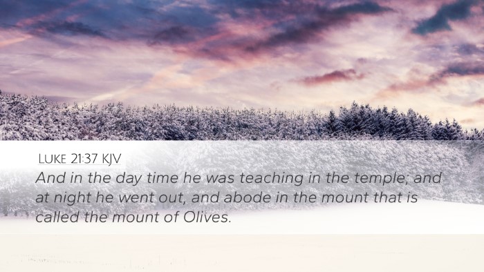 Luke 21:37 KJV Desktop Wallpaper - And in the day time he was teaching in the - Desktop Bible Verse Wallpaper