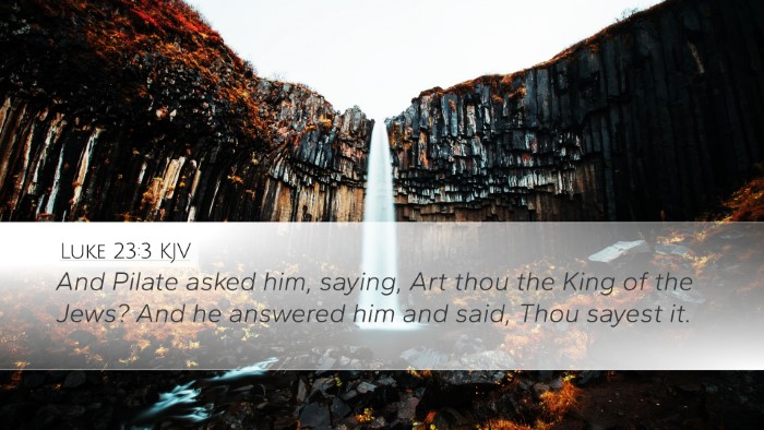 Luke 23:3 KJV Desktop Wallpaper - And Pilate asked him, saying, Art thou the King - Desktop Bible Verse Wallpaper