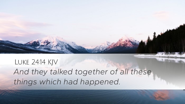 Luke 24:14 KJV Bible Verse Image