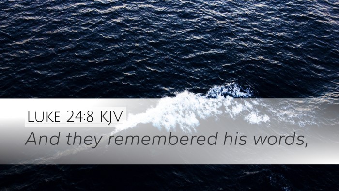 Luke 24:8 KJV Desktop Wallpaper - And they remembered his - Desktop Bible Verse Wallpaper