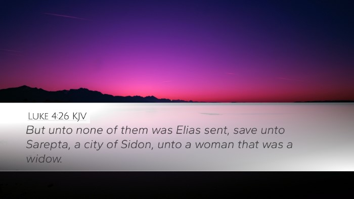 Luke 4:26 KJV Desktop Wallpaper - But unto none of them was Elias sent, save unto - Desktop Bible Verse Wallpaper