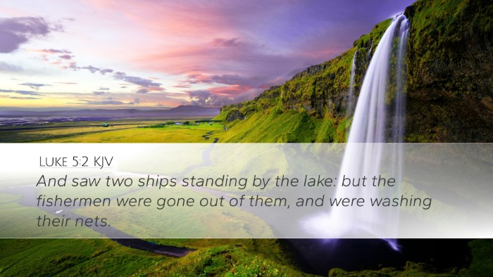 Luke 5:2 KJV Desktop Wallpaper - And saw two ships standing by the lake: but the - Desktop Bible Verse Wallpaper