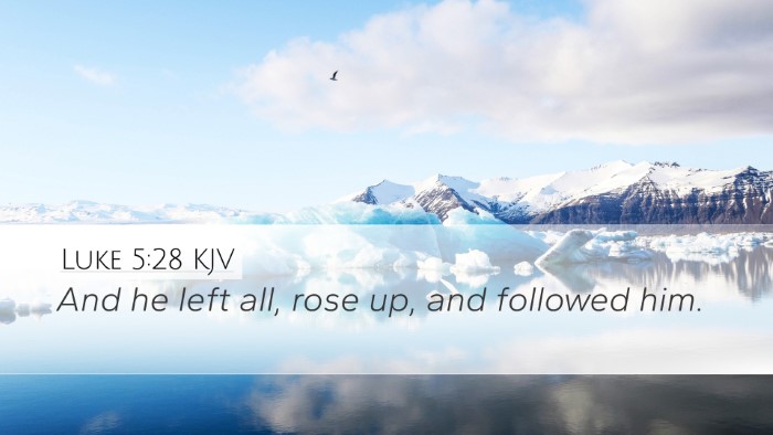 Luke 5:28 KJV Bible Verse Image