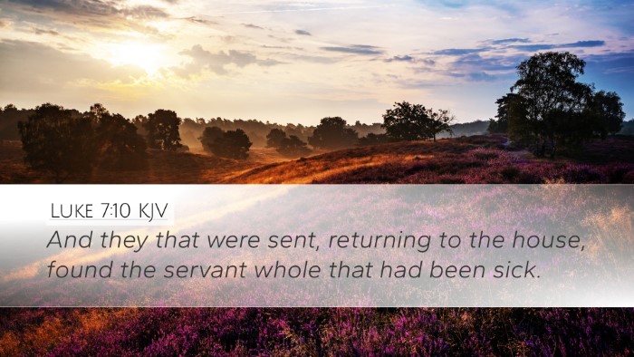 Luke 7:10 KJV Desktop Wallpaper - And they that were sent, returning to the house, - Desktop Bible Verse Wallpaper