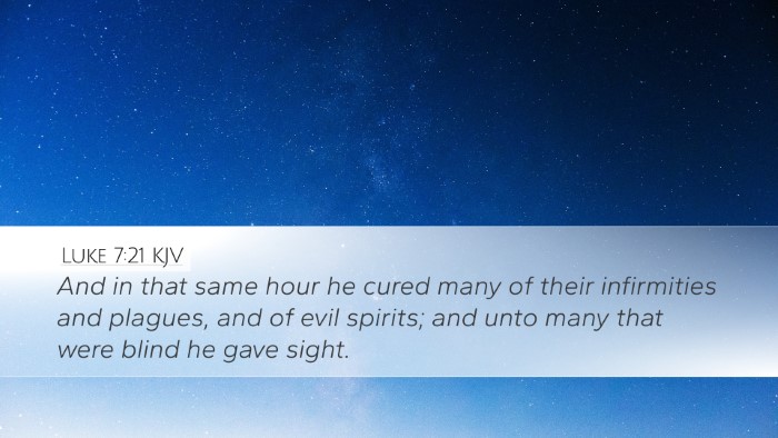 Luke 7:21 KJV Bible Verse Image