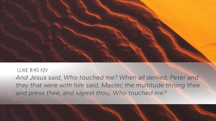 Luke 8:45 KJV Bible Verse Image