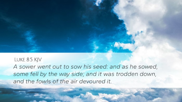 Luke 8:5 KJV Bible Verse Image