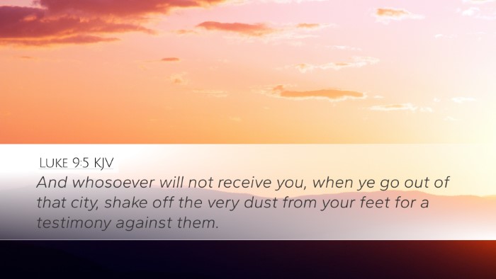 Luke 9:5 KJV Bible Verse Image