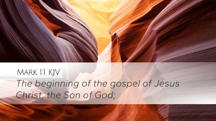 Mark 1:1 KJV Desktop Wallpaper - The beginning of the gospel of Jesus Christ, the - Desktop Bible Verse Wallpaper