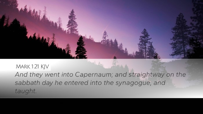 Mark 1:21 KJV Bible Verse Image