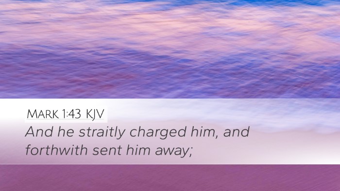 Mark 1:43 KJV Bible Verse Image