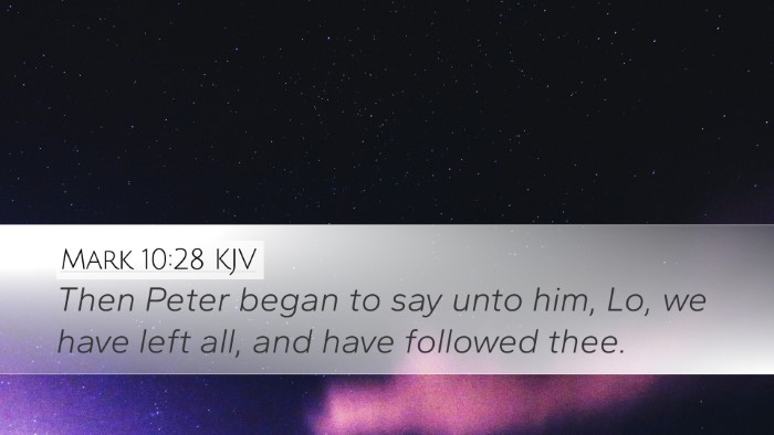 Mark 10:28 KJV Bible Verse Image