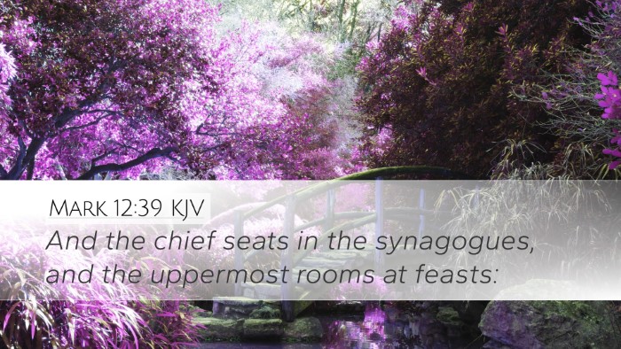 Mark 12:39 KJV Desktop Wallpaper - And the chief seats in the synagogues, and the - Desktop Bible Verse Wallpaper