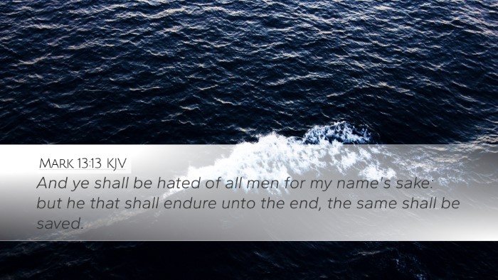 Mark 13:13 KJV Bible Verse Image