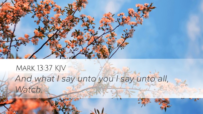 Mark 13:37 KJV Bible Verse Image