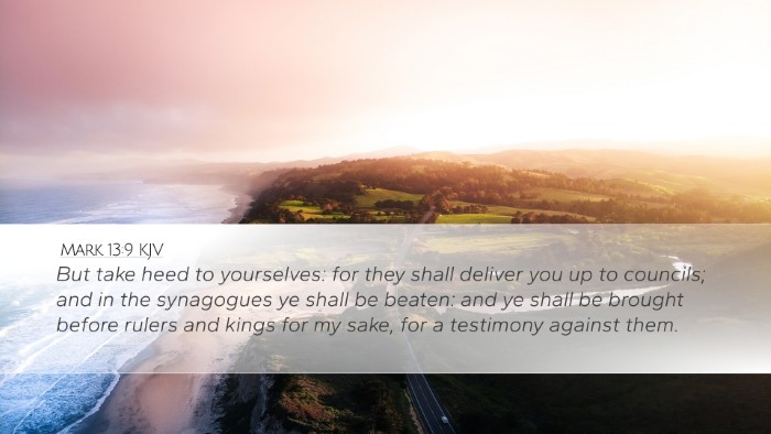 Mark 13:9 KJV Bible Verse Image
