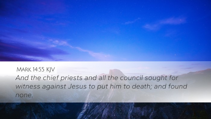 Mark 14:55 KJV Bible Verse Image