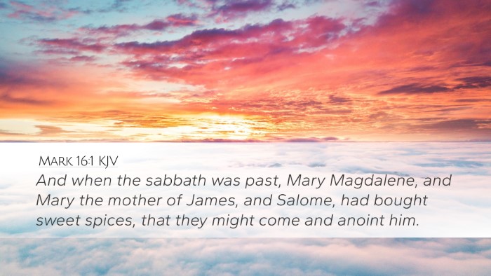 Mark 16:1 KJV Bible Verse Image