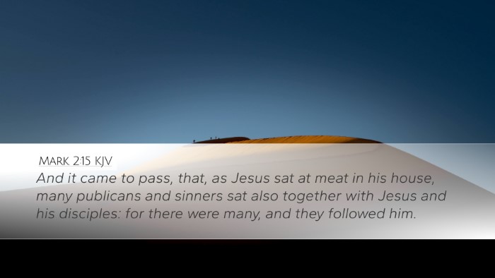Mark 2:15 KJV Bible Verse Image