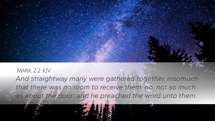 Mark 2:2 KJV Bible Verse Image