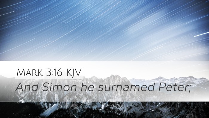 Mark 3:16 KJV Bible Verse Image