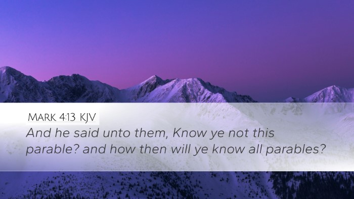 Mark 4:13 KJV Bible Verse Image