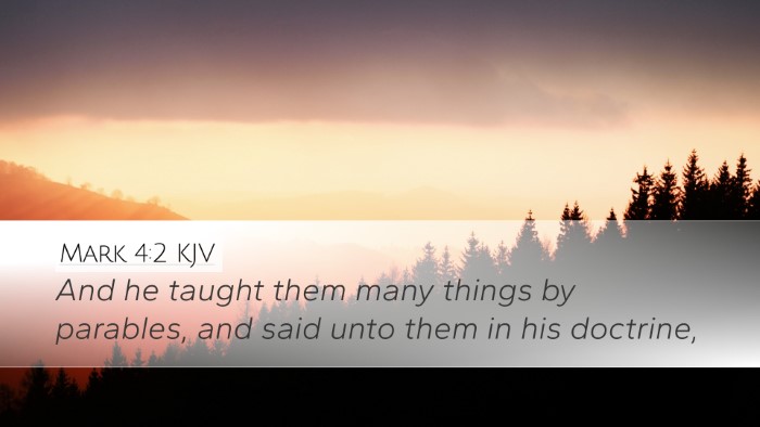 Mark 4:2 KJV Bible Verse Image