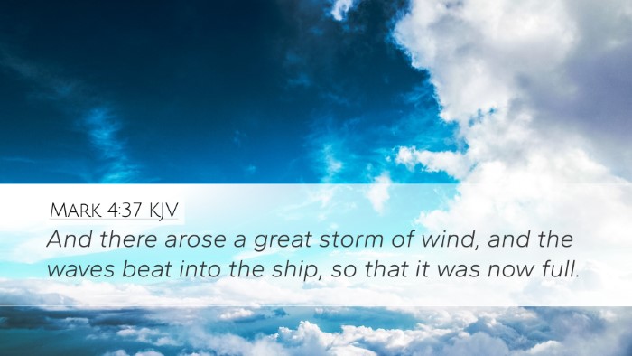 Mark 4:37 KJV Bible Verse Image