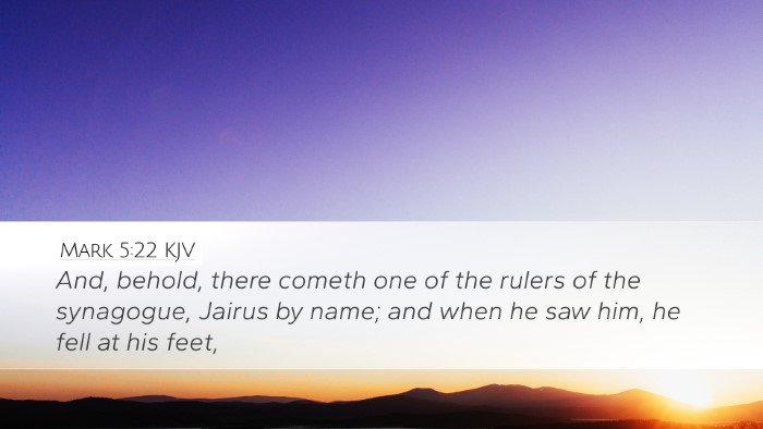 Mark 5:22 KJV Bible Verse Image