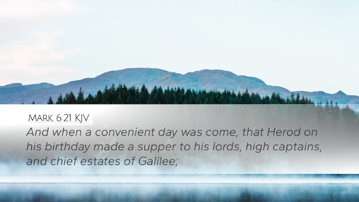 Mark 6:21 KJV Bible Verse Image