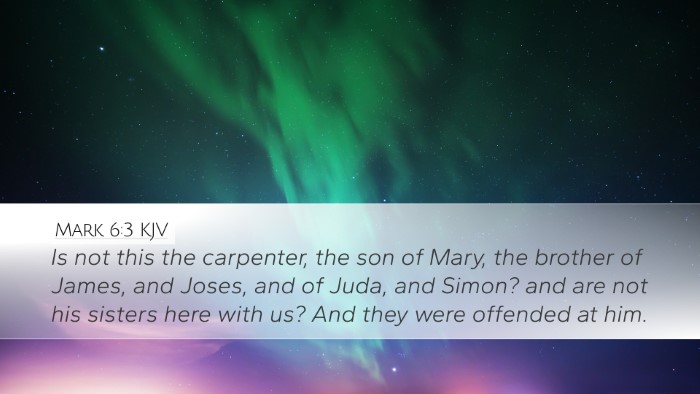 Mark 6:3 KJV Bible Verse Image
