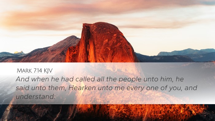 Mark 7:14 KJV Bible Verse Image