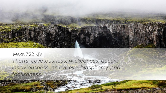 Mark 7:22 KJV Bible Verse Image