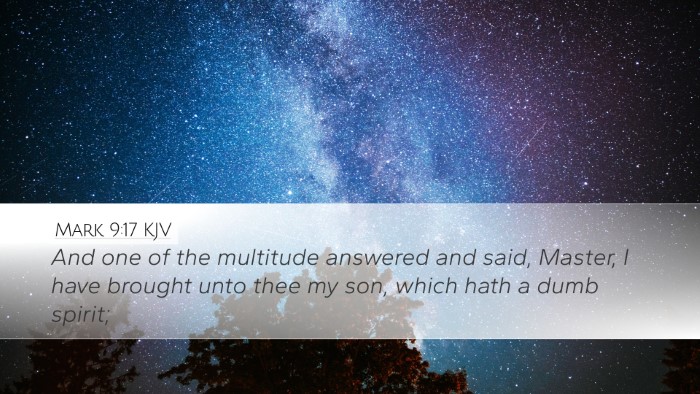 Mark 9:17 KJV Bible Verse Image