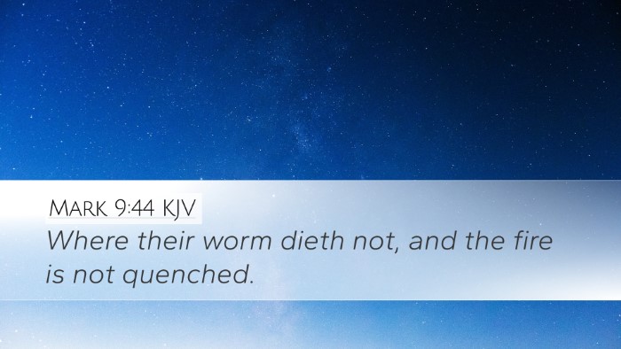 Mark 9:44 KJV Desktop Wallpaper - Where their worm dieth not, and the fire is not - Desktop Bible Verse Wallpaper