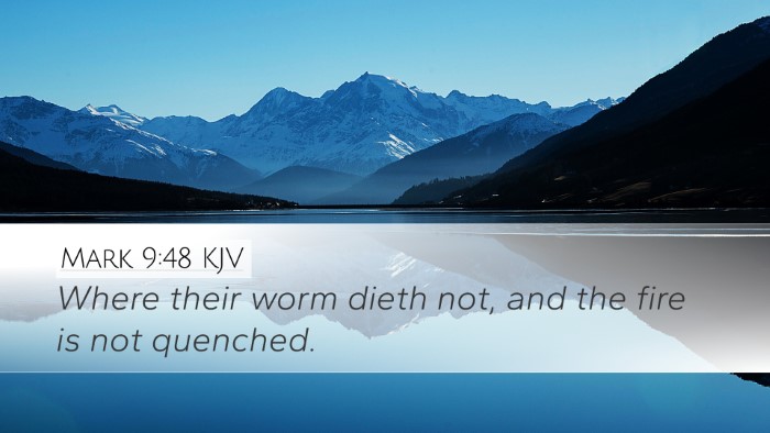 Mark 9:48 KJV Desktop Wallpaper - Where their worm dieth not, and the fire is not - Desktop Bible Verse Wallpaper