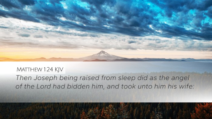 Matthew 1:24 KJV Desktop Wallpaper - Then Joseph being raised from sleep did as the - Desktop Bible Verse Wallpaper