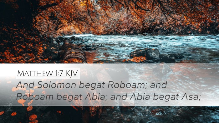 Matthew 1:7 KJV Desktop Wallpaper - And Solomon begat Roboam; and Roboam begat Abia; - Desktop Bible Verse Wallpaper