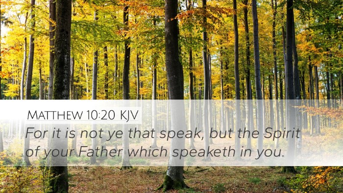Matthew 10:20 KJV Desktop Wallpaper - For it is not ye that speak, but the Spirit of - Desktop Bible Verse Wallpaper