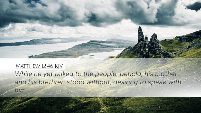 Matthew 12:46 KJV Bible Verse Image