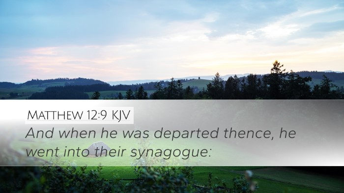 Matthew 12:9 KJV Desktop Wallpaper - And when he was departed thence, he went into - Desktop Bible Verse Wallpaper