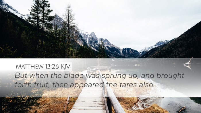 Matthew 13:26 KJV Desktop Wallpaper - But when the blade was sprung up, and brought - Desktop Bible Verse Wallpaper