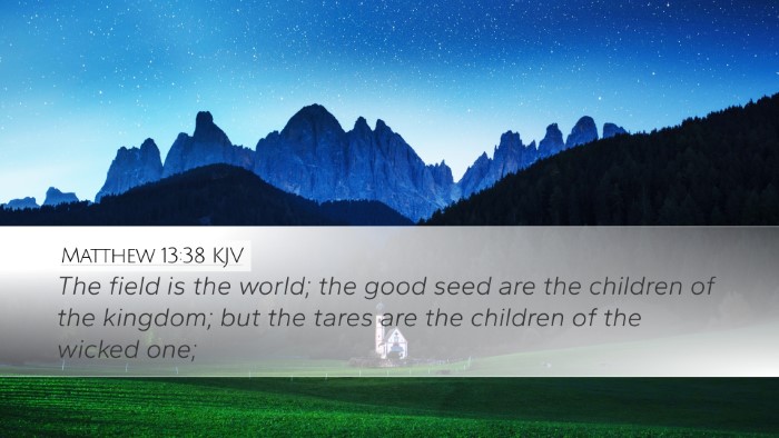 Matthew 13:38 KJV Bible Verse Image